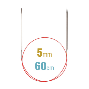 Addi Circular Needle 775-7, 60cm x 5.00mm, White Brass, With Extra Sharp Tips