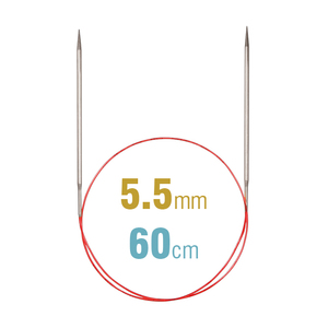 Addi Circular Needle 775-7, 60cm x 5.50mm, White Brass, With Extra Sharp Tips