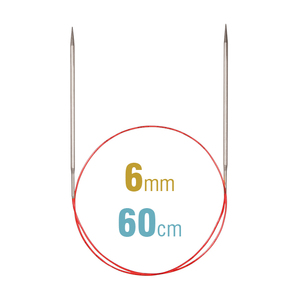 Addi Circular Needle 775-7, 60cm x 6.00mm, White Brass, With Extra Sharp Tips