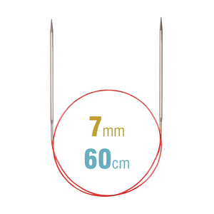 Addi Circular Needle 775-7, 60cm x 7.00mm, White Brass, With Extra Sharp Tips