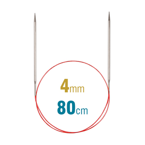 Addi Circular Needle 775-7, 80cm x 4.00mm, White Brass, With Extra Sharp Tips