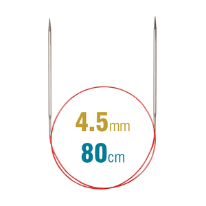 Addi Circular Needle 775-7, 80cm x 4.50mm, White Brass, With Extra Sharp Tips