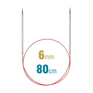 Addi Circular Needle 775-7, 80cm x 6.00mm, White Brass, With Extra Sharp Tips