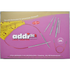 Addi Addiclick Case, Circular Needles Assorted Pouch, Lace Long Mix