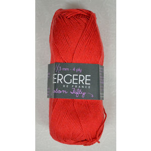 Bergere Yarn, Coton Fifty, 50/50 Cotton / Acrylic, 50g Ball 140m, Ecarlate