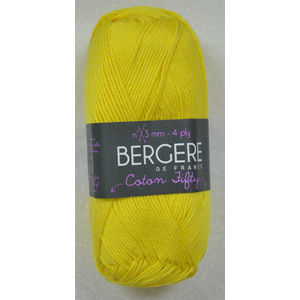 Bergere Yarn, Coton Fifty, 50/50 Cotton/Acrylic, 50g Ball 140m, Citron (42650)