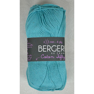 Bergere Yarn, Coton Fifty, 50/50 Cotton/Acrylic, 50g Ball 140m, Turquoise (24420)