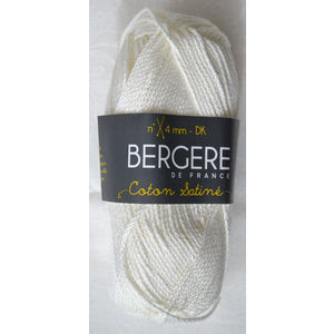 Bergere Yarn, Coton Satine 100% Mercerised Cotton, 50g, Ecru
