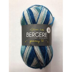 Bergere Goomy 50 Yarn, 75% Wool 25% Polyamide, 50g Ball, Imprim Marin