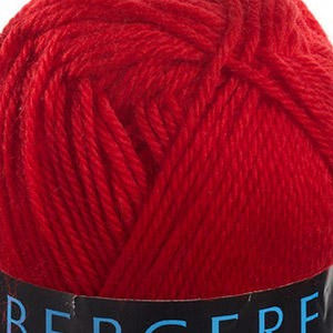 Bergere Ideal Yarn, 40% Combed Wool, 30% Acrylic/Polyamide, 50g Ball, Pavot