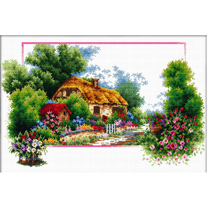 ENGLISH COTTAGE LANE MC440.041, No Count Cross Stitch Kit, 42 x 25cm