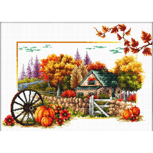 Needleart World No Count Cross Stitch Kit AUTUMN FARM, 42 x 29cm