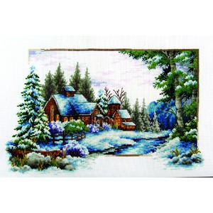 Needleart World No Count Cross Stitch Kit WINTER SNOW, 39 x 25cm