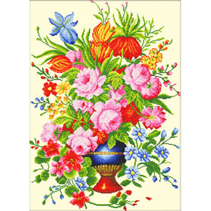 ELEGANT FLORAL ARRANGEMENT MC640.056, No Count Cross Stitch Kit, 36 x 53cm
