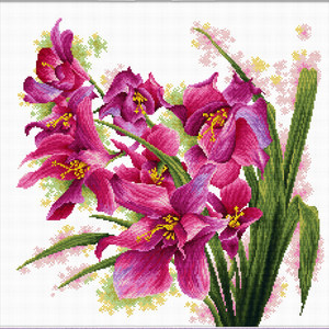 LOVELY ORCHIDS MC640.070, No Count Cross Stitch Kit, 39 x 39cm