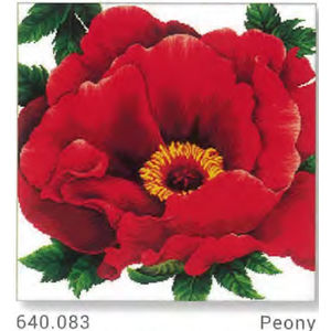PEONY No Count Cross Stitch Kit, 40 x 40cm on 14 count aida, by Needleart World 