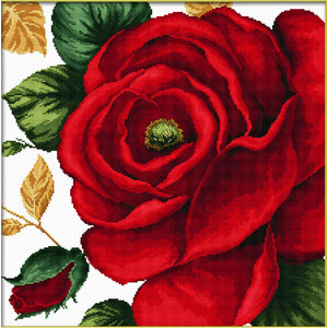 No Count Cross Stitch Kit ROSE, 40 x 40cm