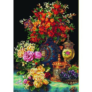 CLASSIC FLOWERS MC850.034, No Count Cross Stitch Kit, 58 x 81cm