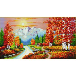 A FLAMING SUNSET MC940.067, No Count Cross Stitch Kit, 90 x 50cm