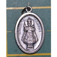 INFANT OF PRAGUE Medal Pendant, SILVER TONE, 22mm X 15mm, MADE IN ITALY