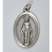 MIRACULOUS Medal Pendant, SILVER TONE, 22mm X 15mm, MADE IN ITALY