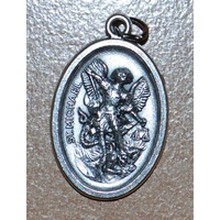 SAINT MICHAEL Medal Pendant, SILVER TONE, 22mm X 15mm, MADE IN ITALY