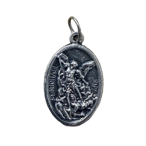 SAINT MICHAEL Medal Pendant, SILVER TONE, 22mm X 15mm, MADE IN ITALY