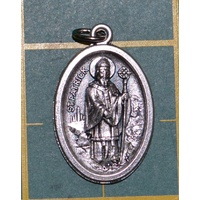 SAINT PATRICK Medal Pendant, SILVER TONE, 22mm X 15mm, MADE IN ITALY