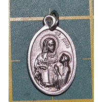SAINT ANN Medal Pendant, SILVER TONE, 22mm X 15mm, MADE IN ITALY