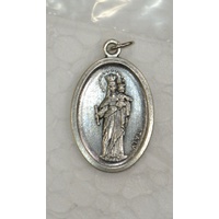 OUR LADY HELP OF CHRISTIANS Medal Pendant, SILVER TONE, 22mm X 15mm, MADE IN ITALY