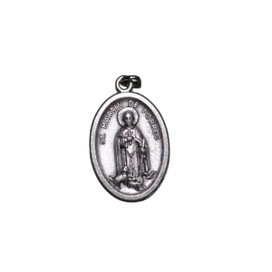 SAINT MARTIN DE PORRES Medal Pendant, SILVER TONE, 22mm X 15mm, MADE IN ITALY