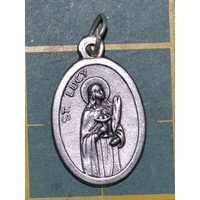 SAINT LUCY Medal Pendant, SILVER TONE, 22mm X 15mm, MADE IN ITALY