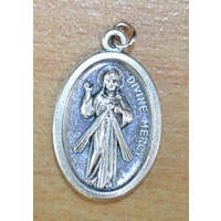 DEVINE MERCY / SAINT FAUSTINA Medal Pendant, SILVER TONE, 22mm X 15mm