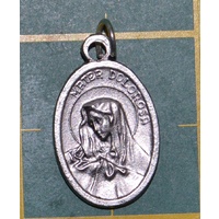 MATER DOLOROSA Medal Pendant, SILVER TONE, 22mm X 15mm, MADE IN ITALY