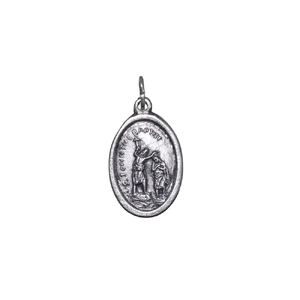 SAINT JOHN THE BAPTIST Medal Pendant, SILVER TONE, 22mm X 15mm, MADE IN ITALY