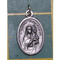 SAINT CLARE Medal Pendant, SILVER TONE, 22mm X 15mm, MADE IN ITALY