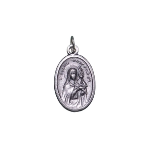 SAINT CLARE Medal Pendant, SILVER TONE, 22mm X 15mm, MADE IN ITALY