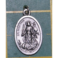 SAINT MARTHA Medal Pendant, SILVER TONE, 22mm X 15mm, MADE IN ITALY