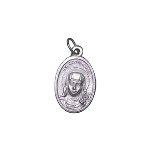 SAINT CATHERINE Medal Pendant, SILVER TONE, 22mm X 15mm, MADE IN ITALY