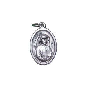 SAINT FAUSTINA Medal Pendant, SILVER TONE, 22mm X 15mm, MADE IN ITALY