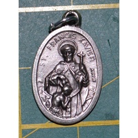 SAINT FRANCIS XAVIER Medal Pendant, SILVER TONE, 22mm X 15mm, MADE IN ITALY