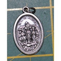 OUR LADY OF KNOCK Medal Pendant, SILVER TONE, 22mm X 15mm, MADE IN ITALY