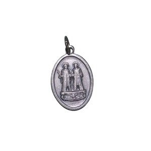 COSMA / DAMIANO Medal Pendant, SILVER TONE, 22 x 15mm, MADE IN ITALY