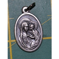 OUR LADY OF GOOD COUNSEL Medal Pendant, SILVER TONE, 22 x 15mm, MADE IN ITALY