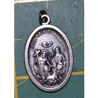 HOLY TRINITY Medal Pendant, SILVER TONE, 22mm X 15mm, MADE IN ITALY