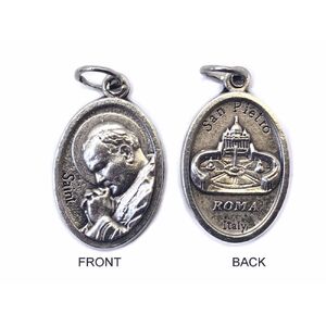 SAINT JOHN PAUL II Medal Pendant, SILVER TONE, 22mm X 15mm, MADE IN ITALY