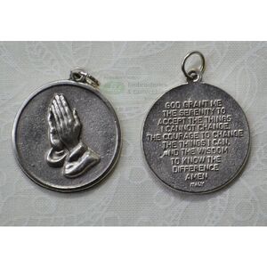 SERENITY PRAYER Medallion Pendant, Round 25mm
