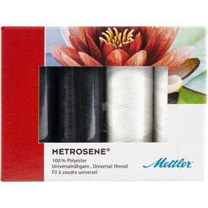 Metrosene BLACK/WHITE Thread Pack 4 x 150m Spools