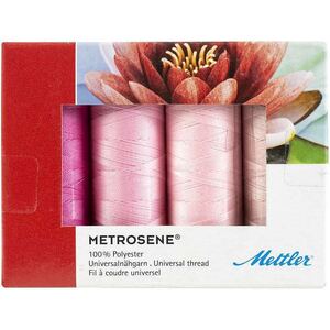Metrosene Pink Thread Pack, 4 x 150m Spools