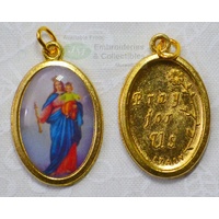 Our Lady Help of Christians Picture Medal Pendant, 23x15mm, Made In Italy